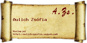 Aulich Zsófia névjegykártya